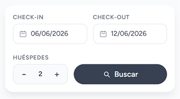 Elegir fechas y habitaciones