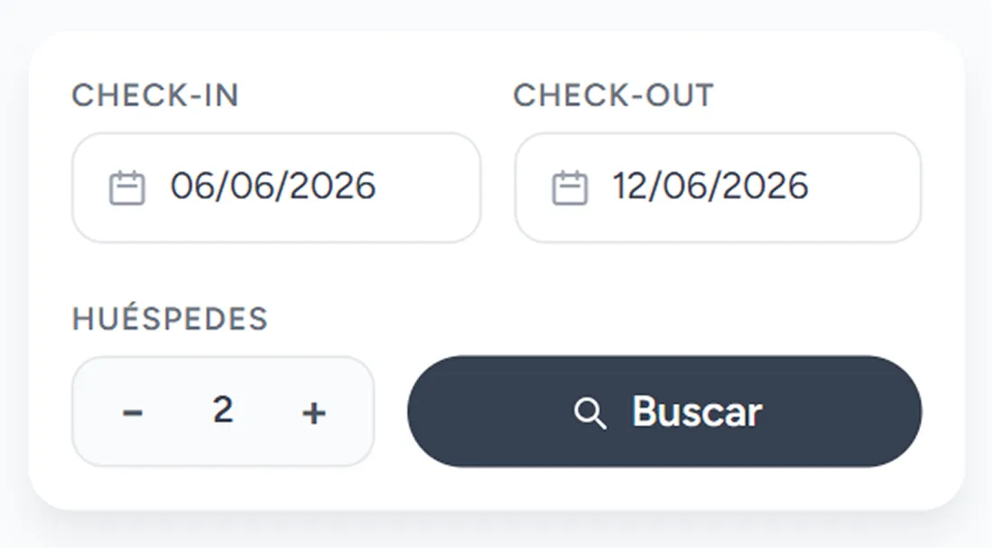 Elegir fechas y habitaciones