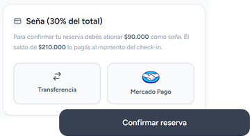 Confirmar y pagar seña