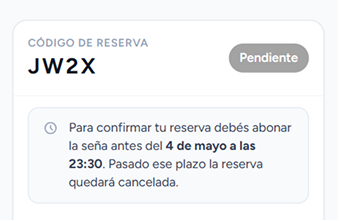 Reserva confirmada
